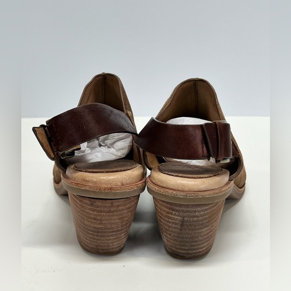 SOFFT Brown suede block heel sling back sandals size 9.5 - Picture 4 of 7